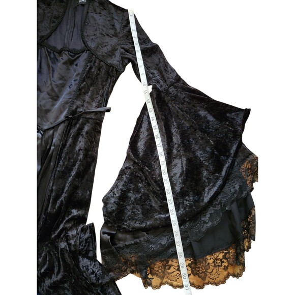 Lip Service Vintage Y2K Whimsigoth Velvet Maxi Dress Womens M Black Renaissance - Picture 7 of 10